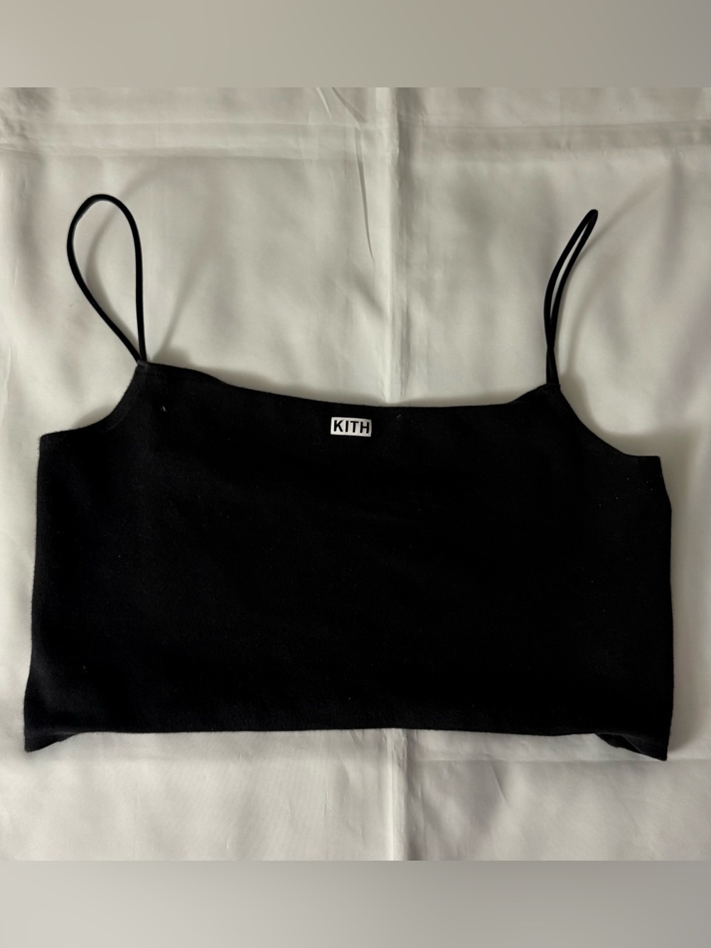 KITH Black Spaghetti Strap Cropped Shirt